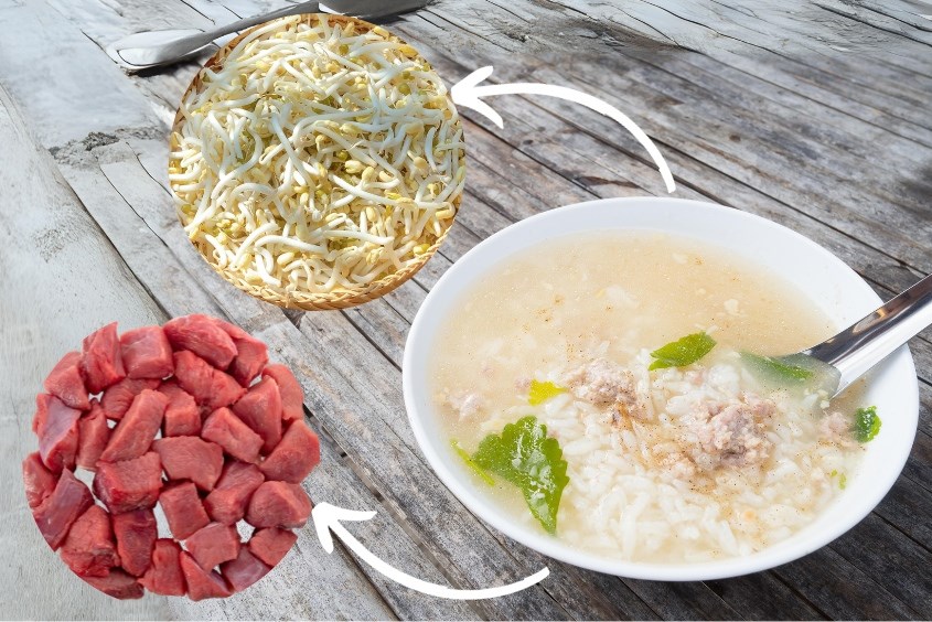 3 cách nấu cháo thịt bò giá đỗ cho bé giải nhiệt và tăng cân hiệu quả