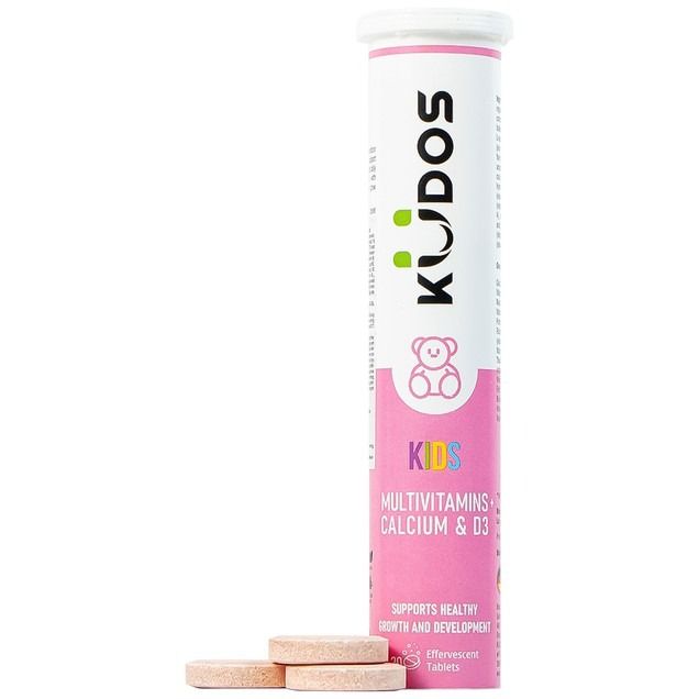 Viên sủi KUDOS Kid bổ sung Vitamins, Calcium & D3 cho trẻ (Tuýp 20 viên)