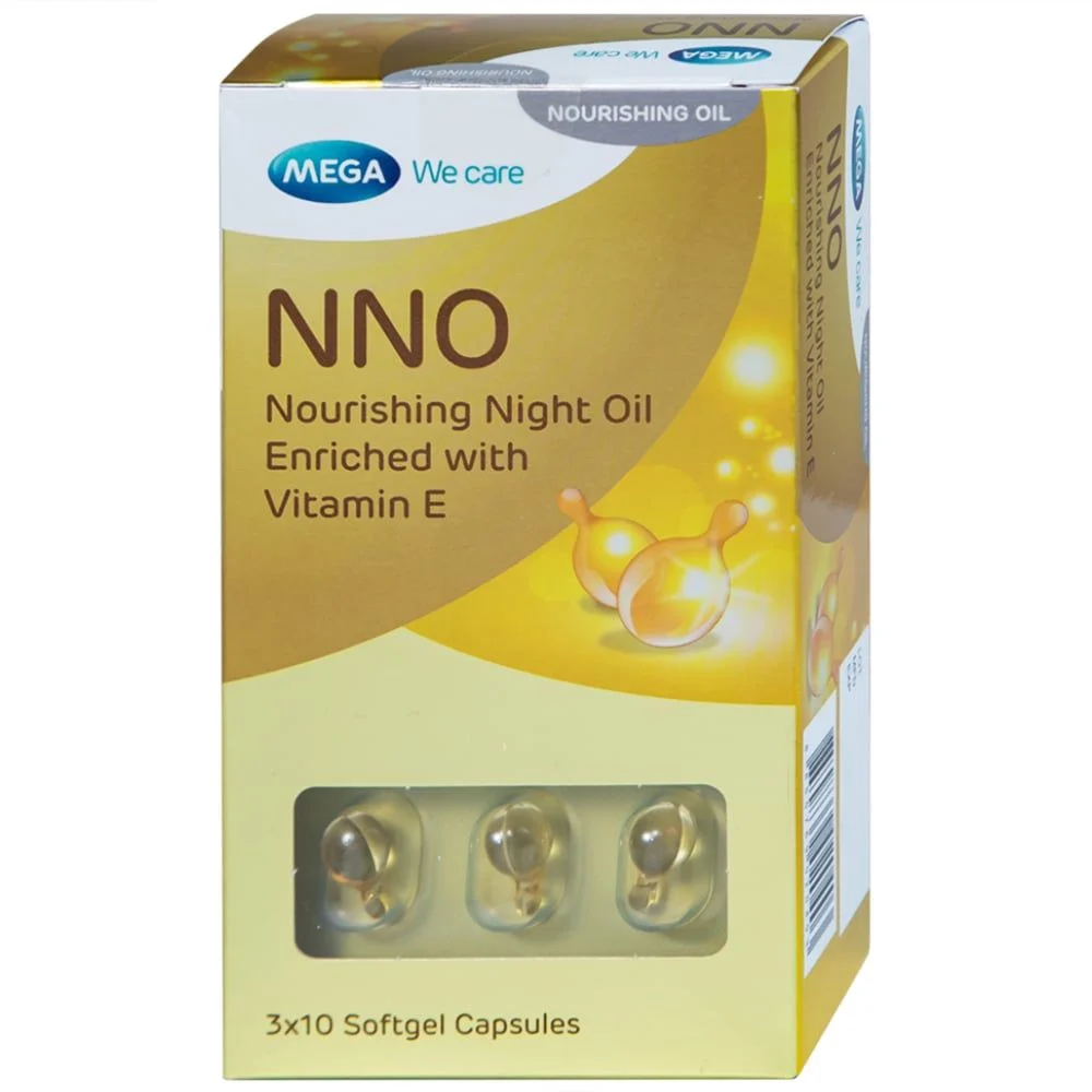 Dầu dưỡng da ban đêm NNO Nourishing Night Oil MEGA We care giữ ẩm, ngừa vết nhăn, đốm nâu (3 vỉ x 10 viên)