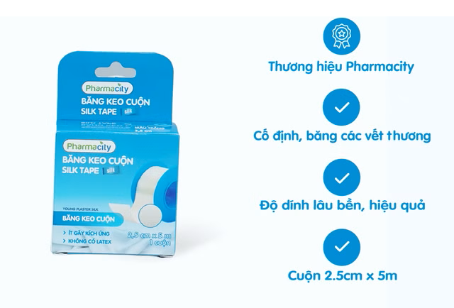 Băng keo y tế cuộn bảo vệ vết thương Pharmacity