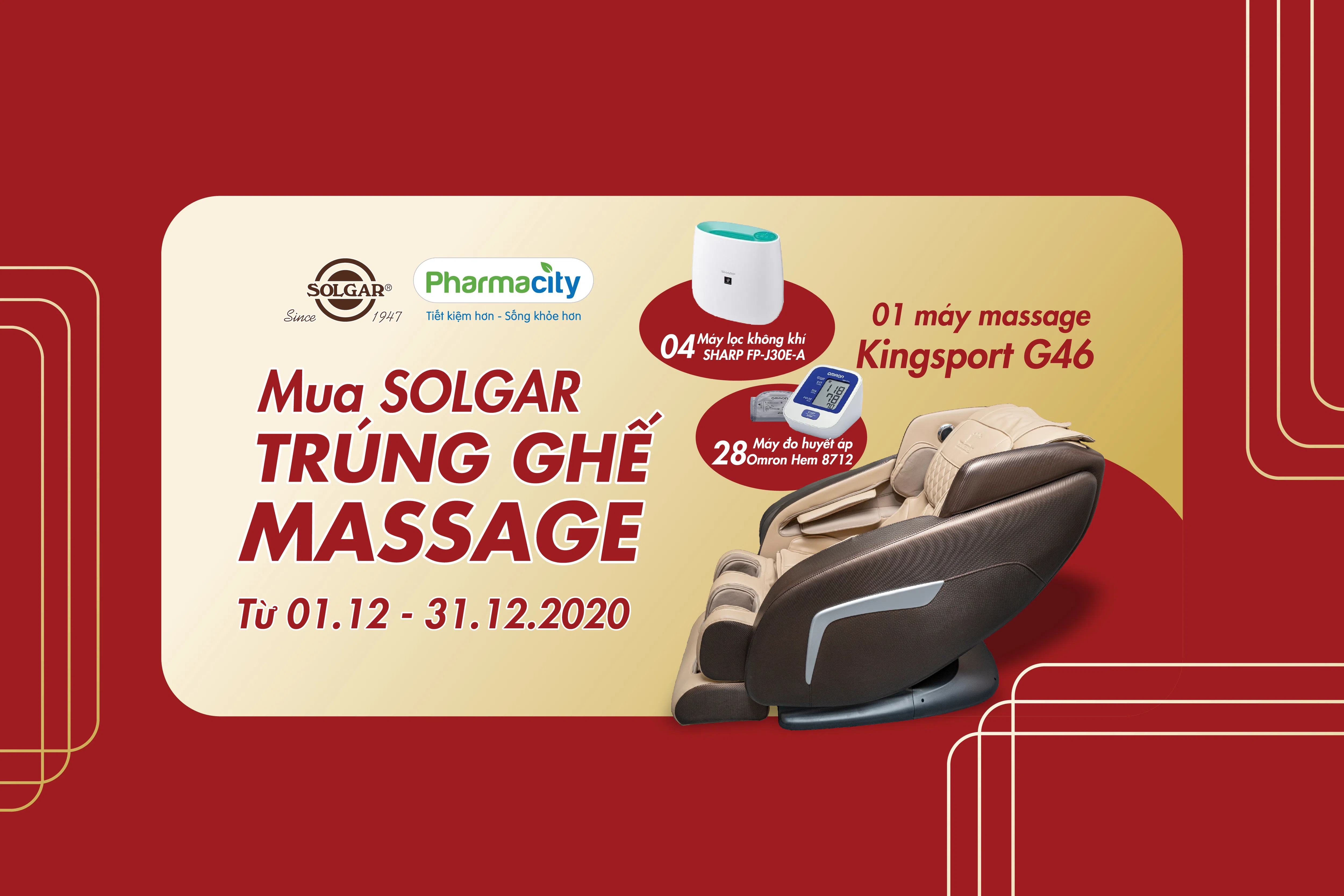 Mua SOLGAR, trúng ghế mát xa