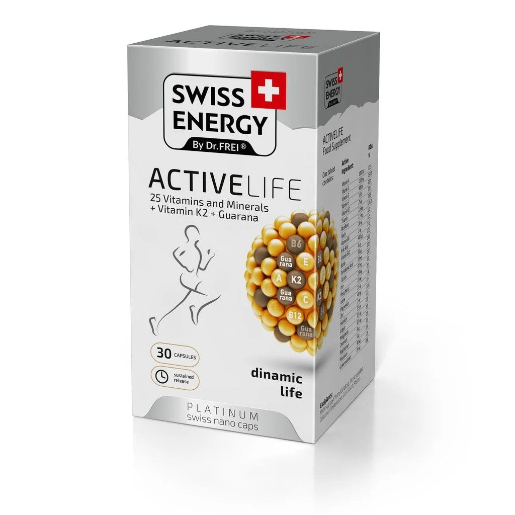 Viên Nang Vitamin Tổng Hợp Bổ Sung Năng Lượng - Swiss Energy Activelife - Lọ 30 viên