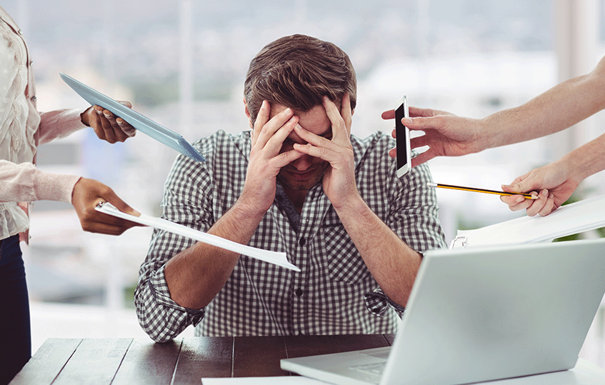 Minh họa tác động của stress kéo dài lên sức khỏe và tâm lý con người trong cuộc sống hiện đại