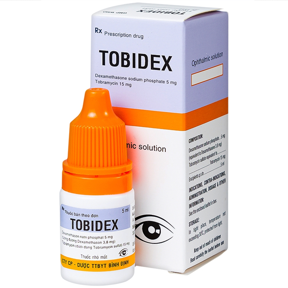 Thuốc nhỏ mắt Tobidex chai 5ml trị viêm ở mắt