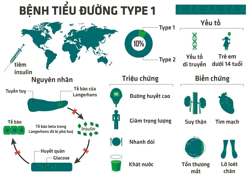 Triệu chứng bệnh tiểu đường tuýp 1 ở người lớn