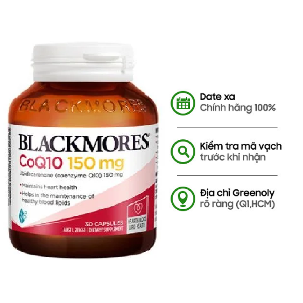 Blackmores Viên Uống Bổ Sung CoQ10 150mg Hỗ Trợ Tim Mạch 30 Viên