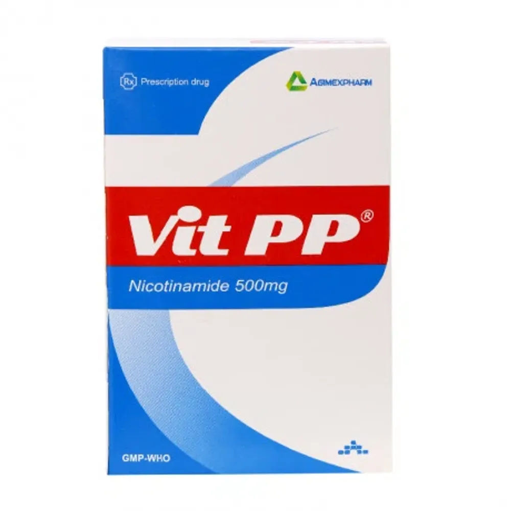 Viên nén Vit PP 500mg điều trị bệnh pellagra (10 vỉ x 10 viên)