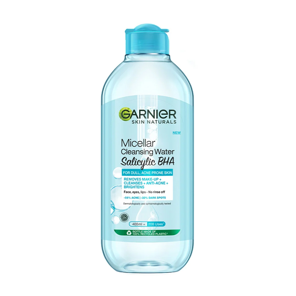 Nước tẩy trang cho da dầu và mụn Garnier Skin Naturals Micellar Cleansing Water (Chai 400ml)