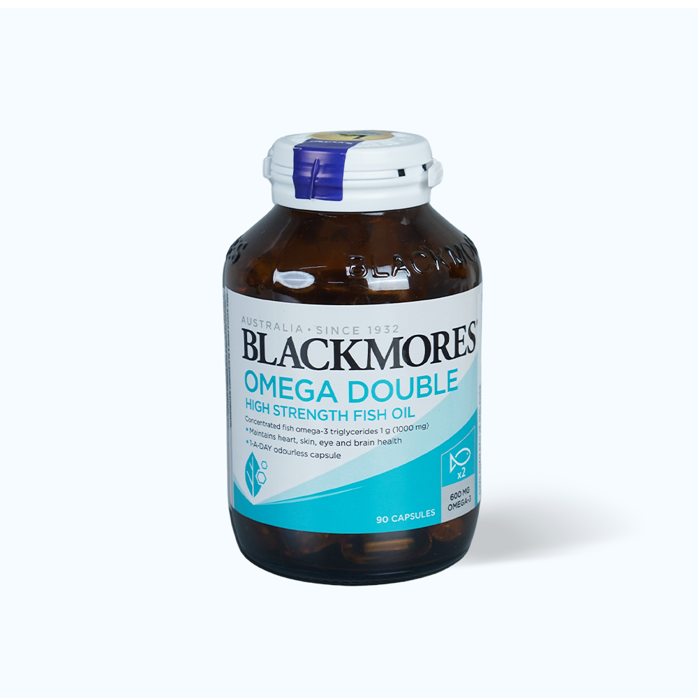Viên uống Blackmores Omega Double High Strength Fish Oil bổ sung dầu cá (Chai 90 viên)