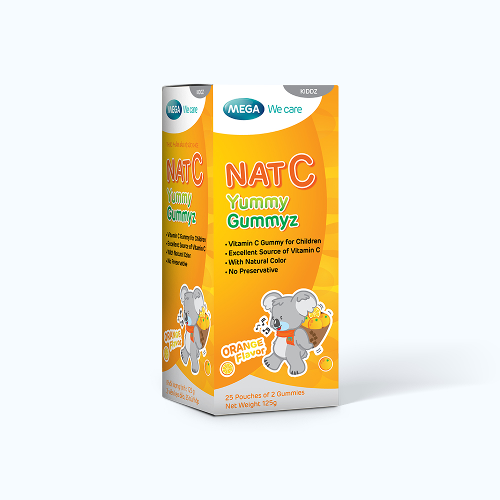 Kẹo dẻo Nat C Yummy Gummyz bổ sung vitamin C tăng cường sức đề kháng cho trẻ  (25 gói)