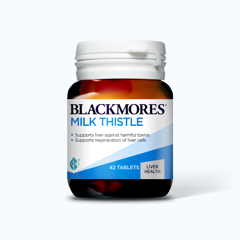 Viên uống Blackmores Milk Thistle Bổ gan, hỗ trợ quá trình phục hồi tế bào gan (Lọ 42 viên)
