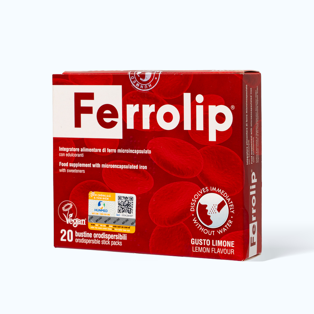 Bột uống FERROLIP bổ sung sắt (Hộp 20 gói)