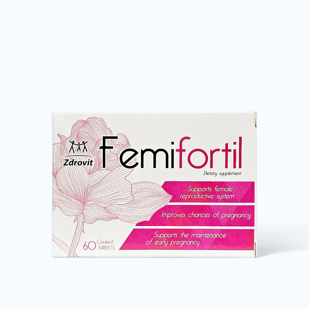 Viên uống Femifortil (60 viên) hỗ trợ phụ nữ chuẩn bị và mang thai khỏe mạnh