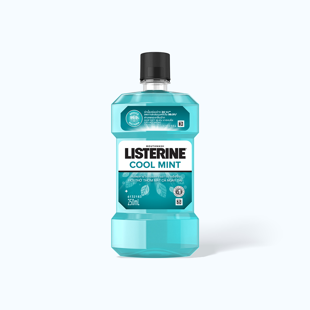 Nước Súc Miệng LISTERINE Cool Mint Hơi Thở Thơm Mát (Chai 250ml)