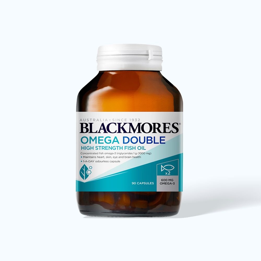 Viên uống Blackmores Omega Double High Strength Fish Oil bổ sung dầu cá (Chai 90 viên)