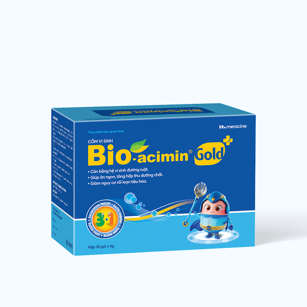 Cốm vi sinh Bioacimin Gold hỗ trợ cân bằng hệ vi sinh đường ruột (Hộp 30 gói)