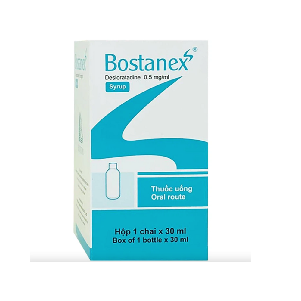 Siro Bostanex 0,5mg/ml trị viêm mũi dị ứng, mày đay, ngứa (chai 30ml)