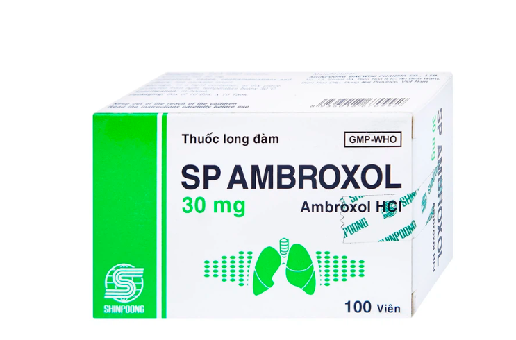 Viên nén SP Ambroxol 30mg long đờm trong viêm phế quản mạn, hen phế quản (10 vỉ x 10 viên)