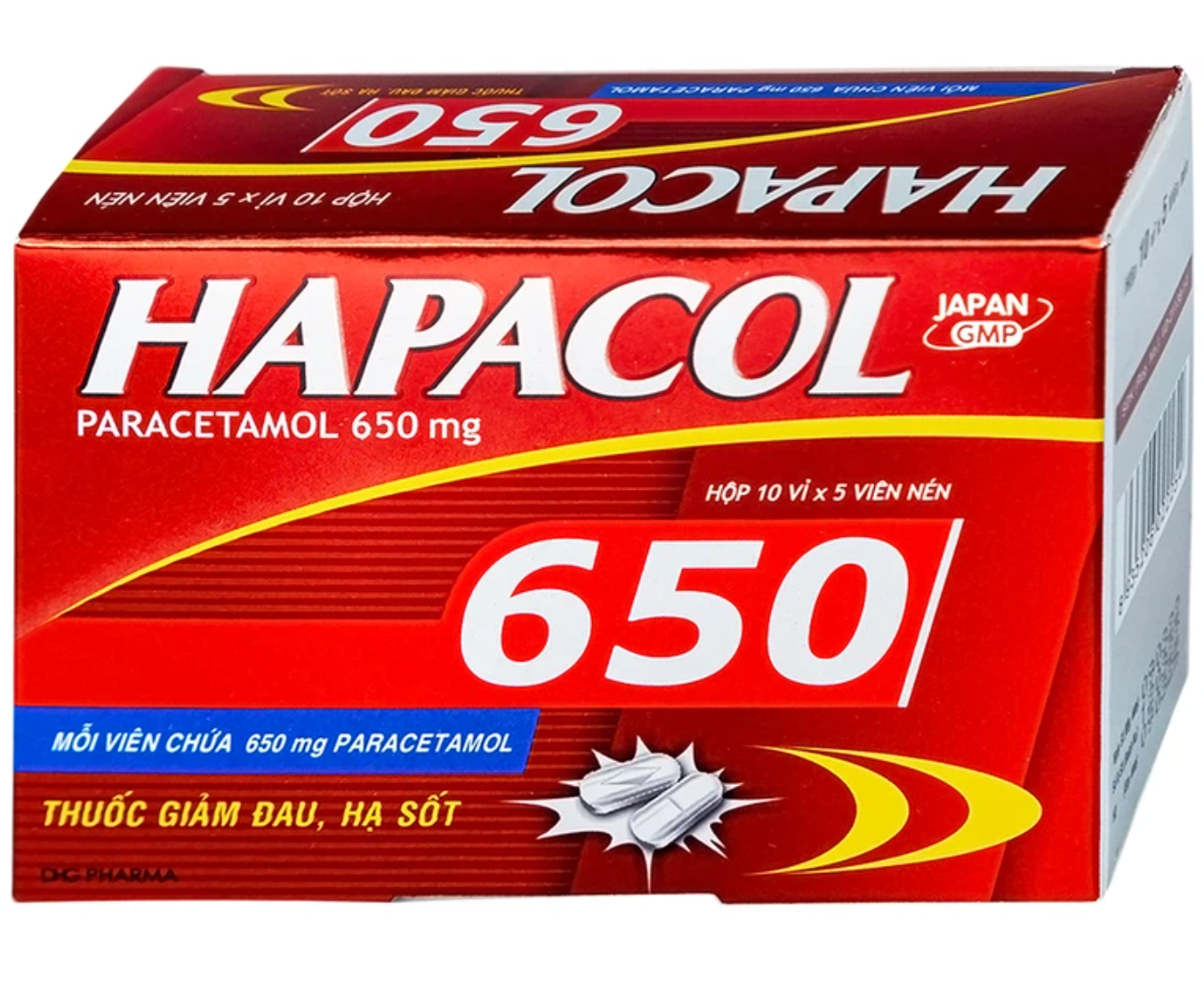 Viên nang HAPACOL 650MG giảm đau từ nhẹ đến vừa và hạ sốt (10 vỉ x 10 viên)