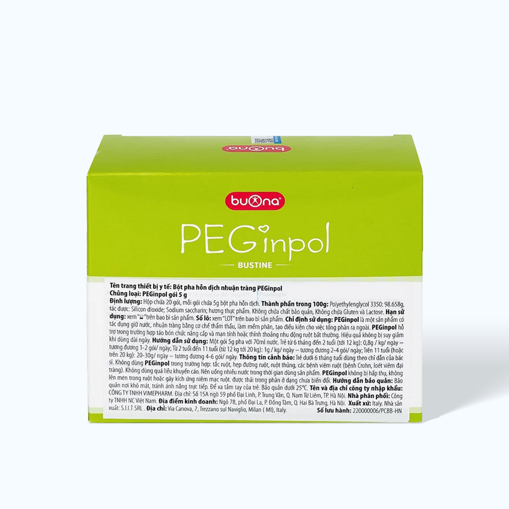 Bột uống Nhuận Tràng BUONA Peginpol (Hộp 20 gói x5g)