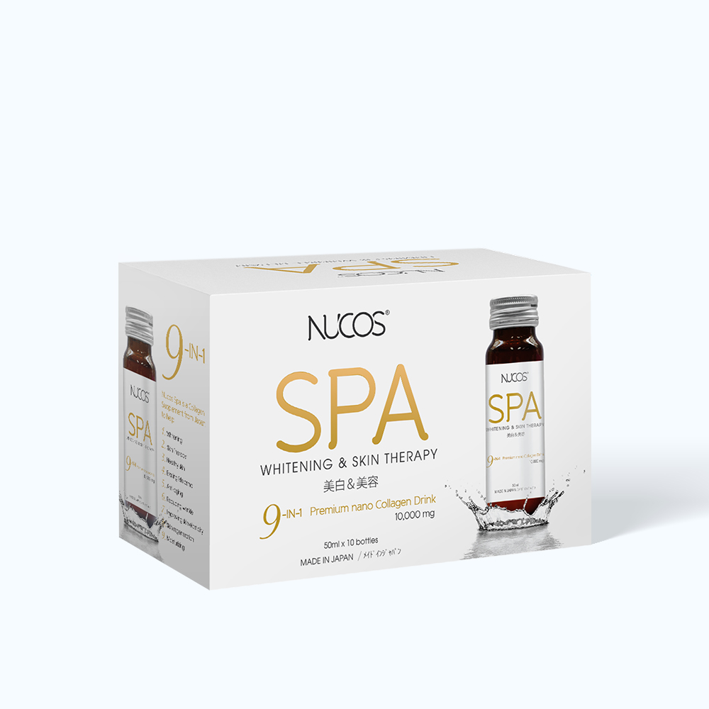 Nước uống bổ sung collagen Nucos Spa 10.000 hỗ trợ tăng cường khả năng chống oxy hóa (10 chai)