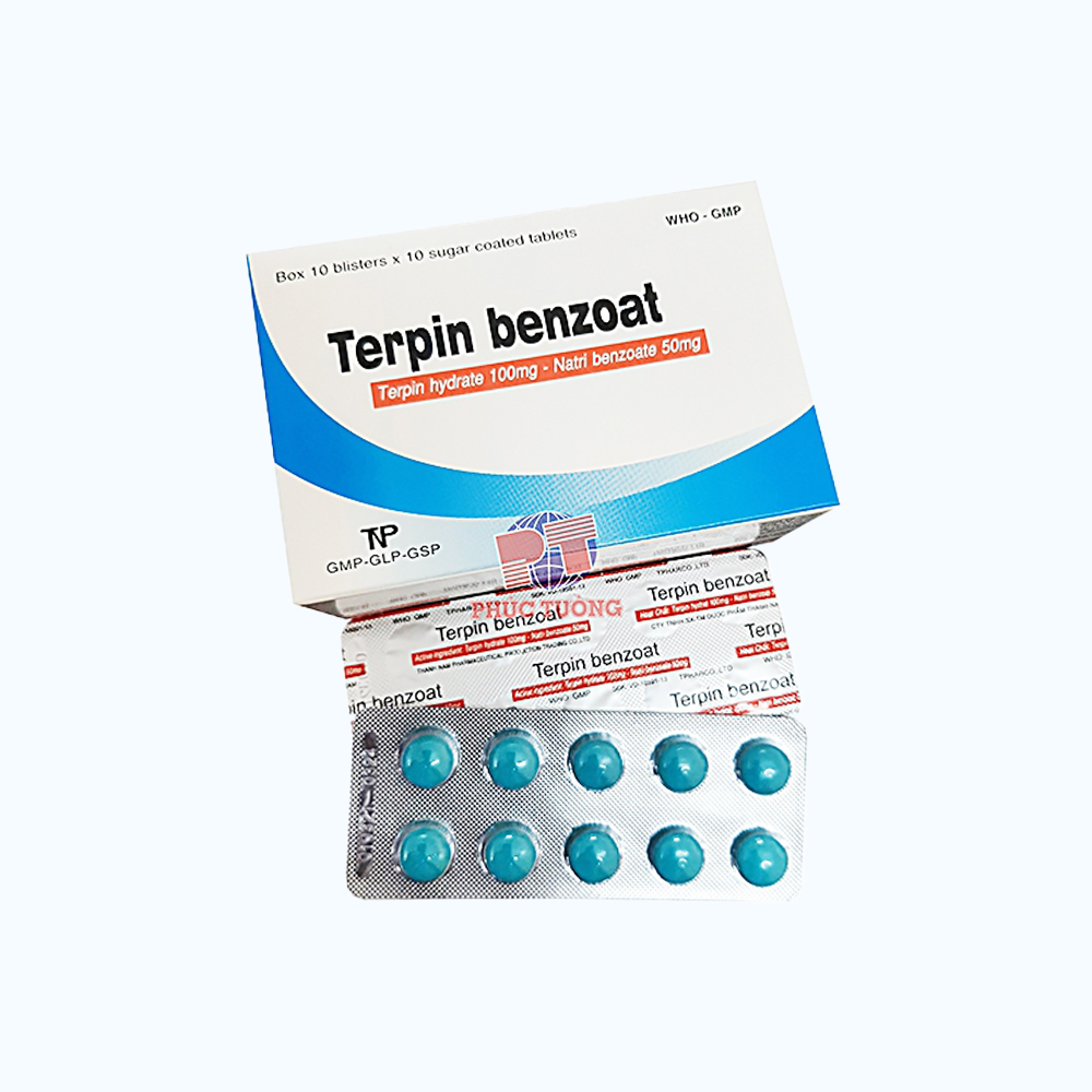 Thuốc Terpin Benzoat điều trị ho, làm long đàm (10 vỉ x 10 viên)