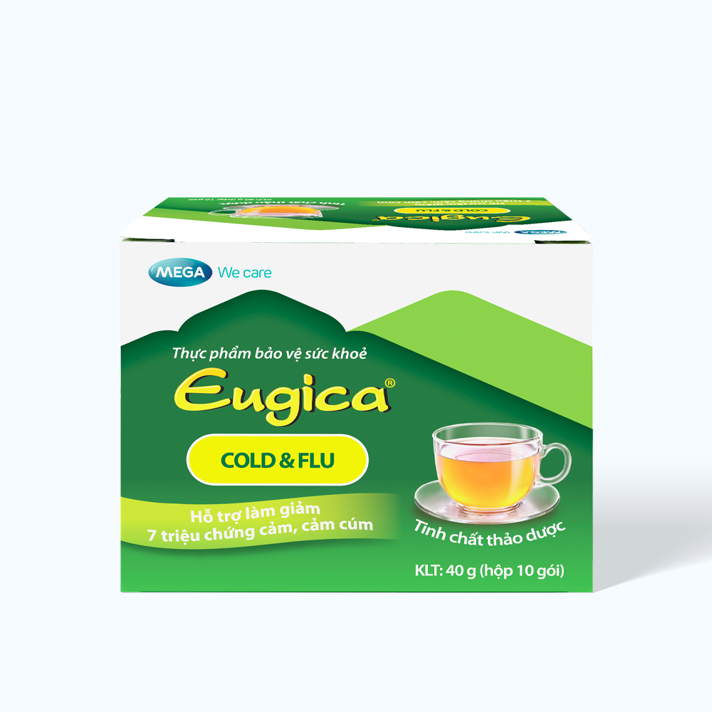 Tinh chất thảo dược Eugica Cold & Flu hỗ trợ giảm cảm cúm (10 gói/hộp)