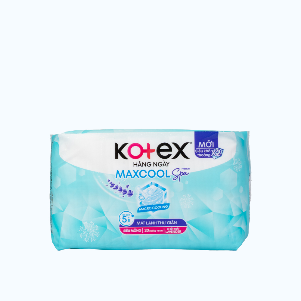 Băng vệ sinh hàng ngày siêu mỏng dịu mát từ thảo dược Kotex (Gói 40 miếng)