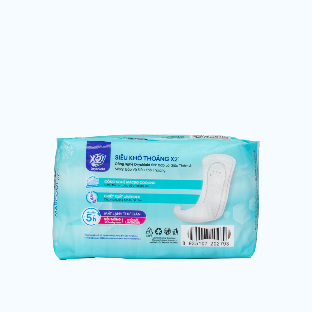 Băng vệ sinh hàng ngày siêu mỏng dịu mát từ thảo dược Kotex (Gói 40 miếng)