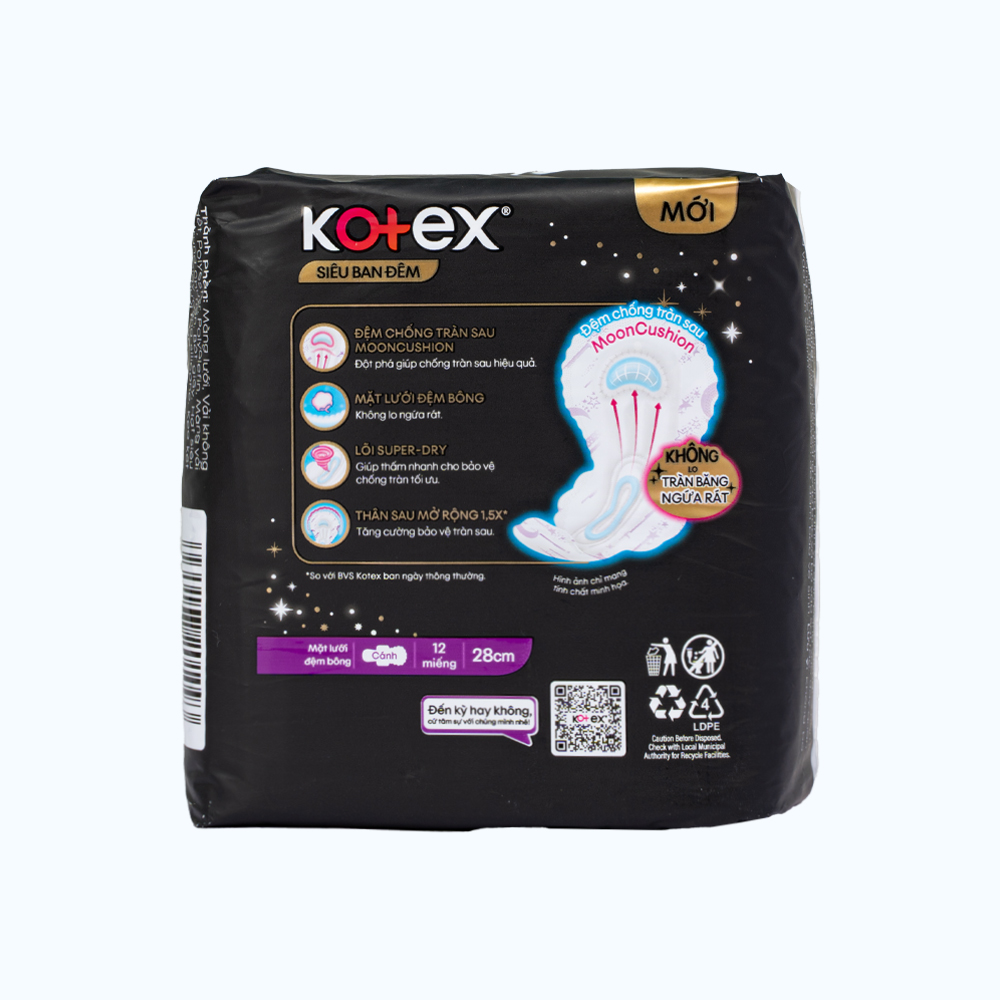 Băng vệ sinh siêu ban đêm Kotex 28cm (12 miếng)