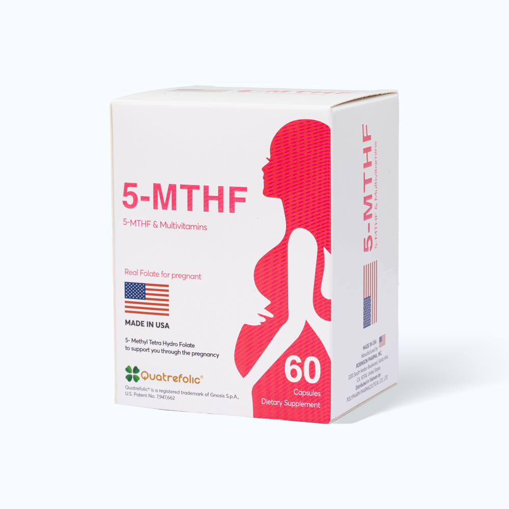 Viên uống 5-MTHF bổ sung Acid Folic dạng Folate (Hộp 60 viên)