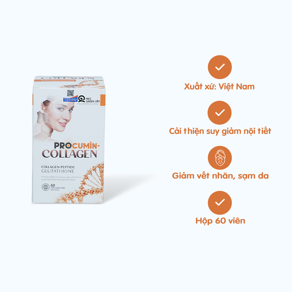 Viên uống Procumin – Collagen hỗ trợ cải thiện suy giảm nội tiết (Hộp 60 viên)