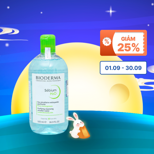 Nước tẩy trang và làm sạch BIODERMA Sebium H2O dành cho da hỗn hợp đến da dầu (Chai 500ml)