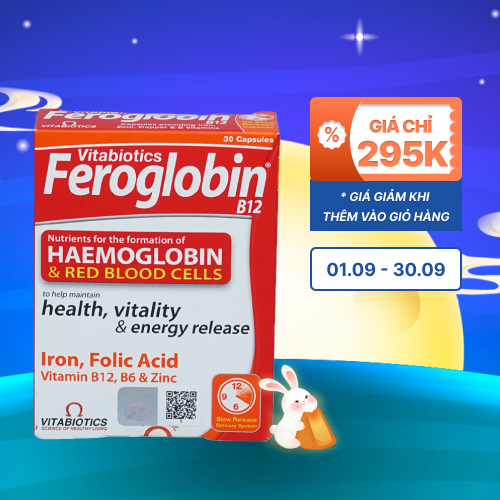 Viên uống Feroglobin B12 Vitabiotics hỗ trợ tăng khả năng tạo máu, tăng cường sức khỏe (Hộp 30 viên)