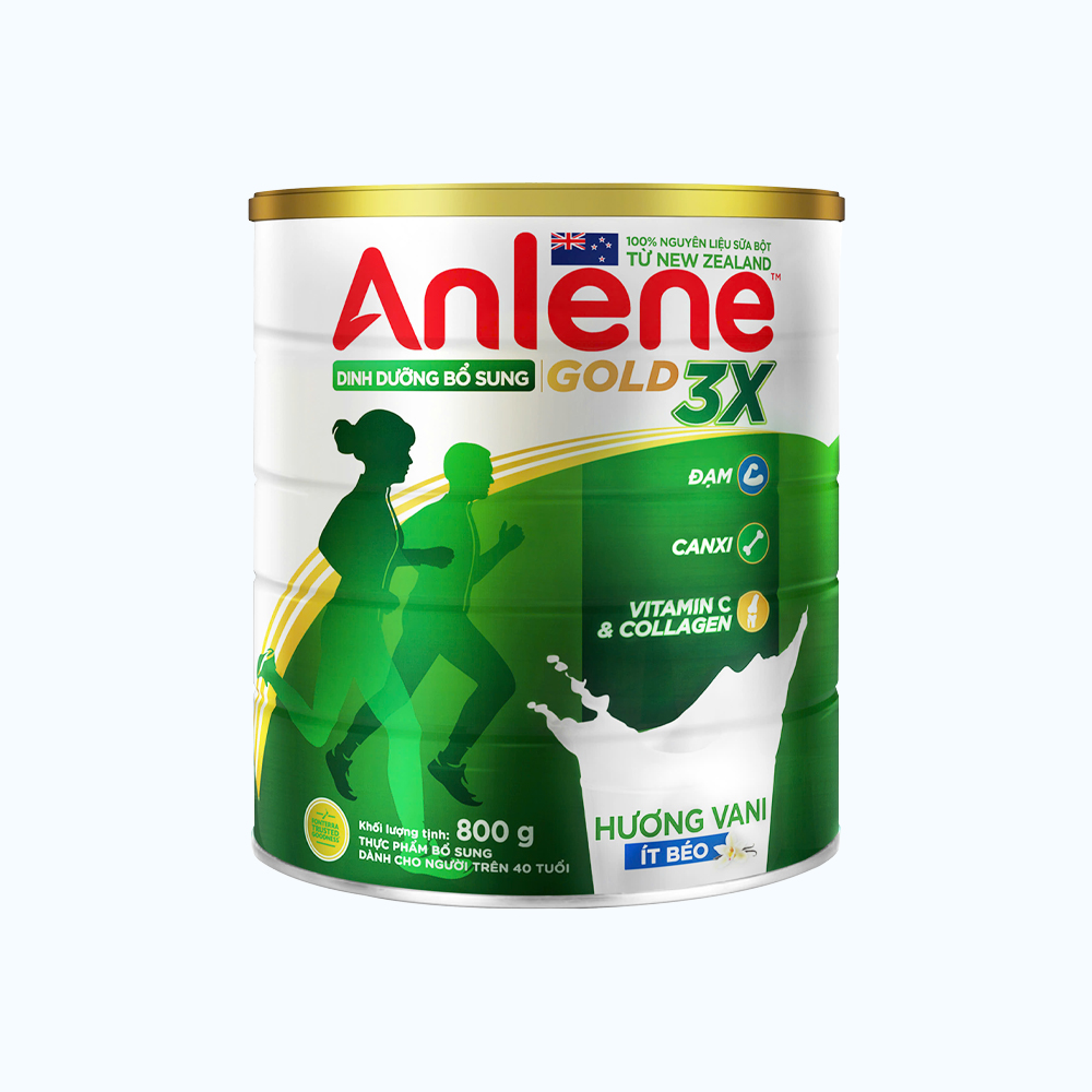 Sữa bột dinh dưỡng ANLENE GOLD 3X tăng cường sức khỏe cơ-xương-khớp cho người trên 40 tuổi ( 800g)