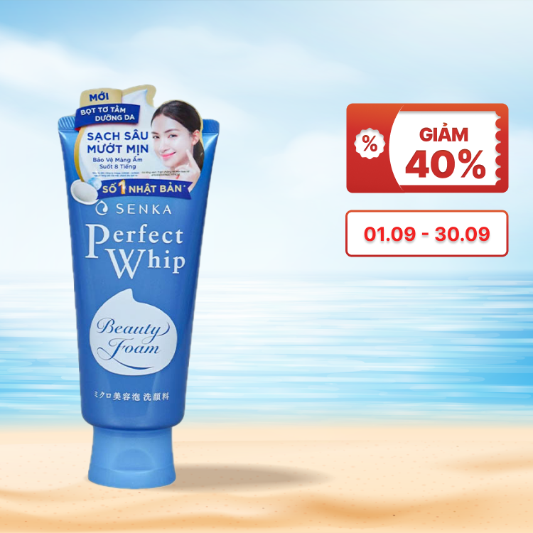 Sữa Rửa Mặt SENKA Perfect Whip Facial Foam Wash Tạo Bọt Chiết Xuất Tơ Tằm Trắng (Tuýp 120g)