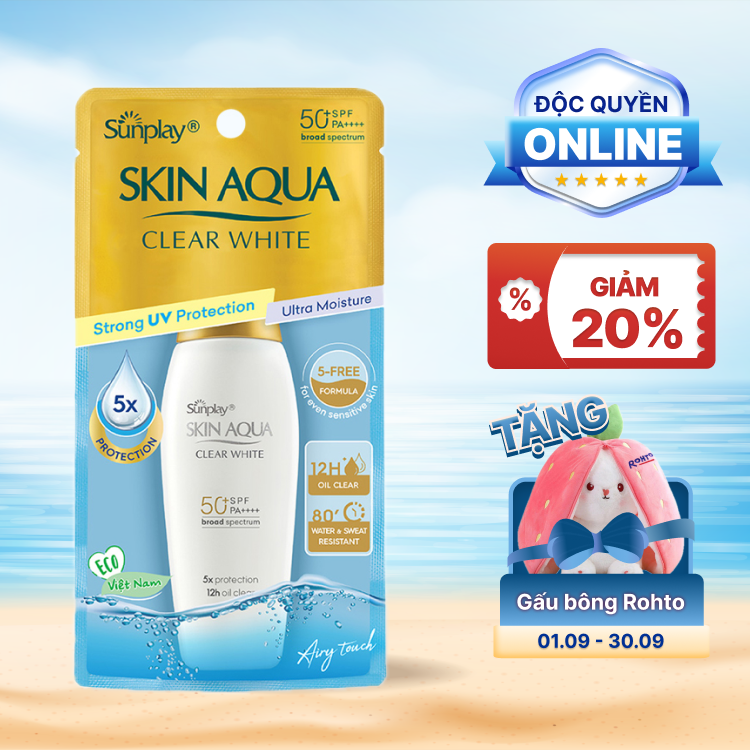 Sữa Chống Nắng SUNPLAY Skin Aqua Clear White Dưỡng Da Sáng Mịn  SPF50+ PA++++ (Tuýp 55g)