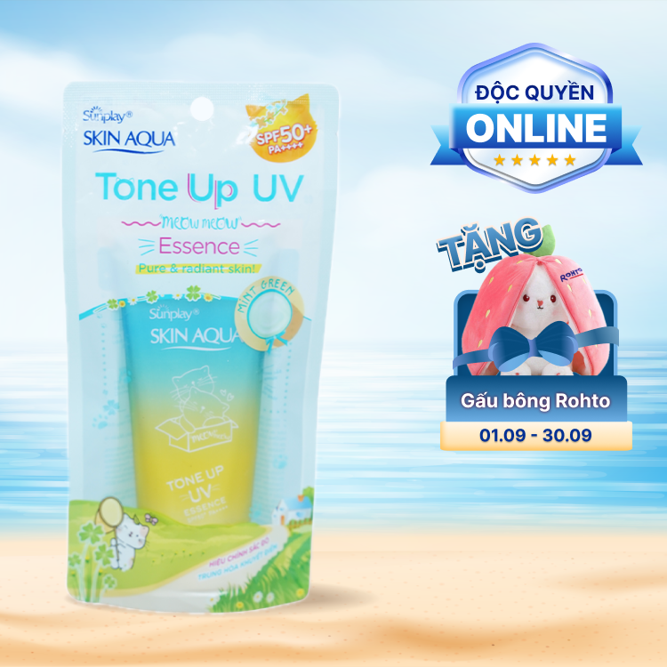 Tinh Chất Chống Nắng SUNPLAY Skin Aqua Tone Up Hiệu Chỉnh Sắc Da Mau Xanh SPF50+/PA++++  (Chai 50g)