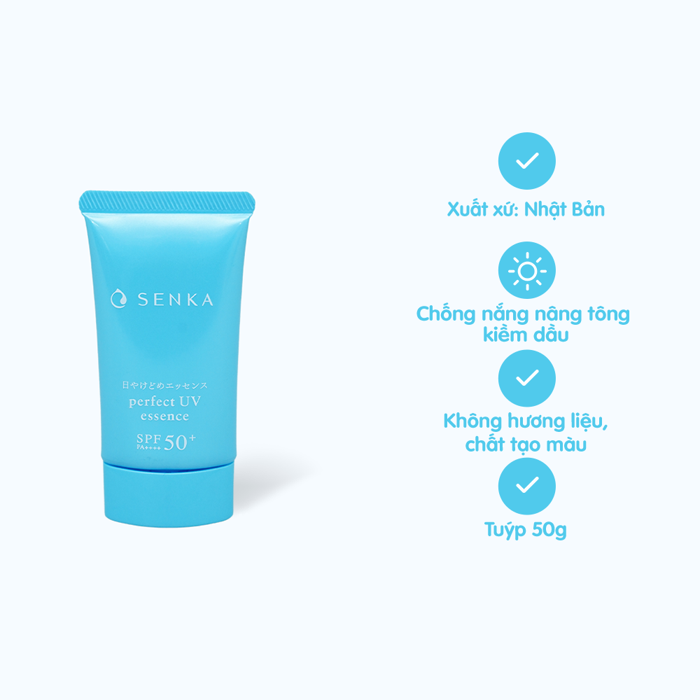 Tinh chất chống nắng SENKA Perfect UV Essence SPF 50+ PA++++ (Tuýp 50g)