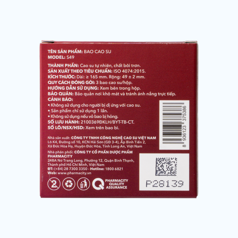 Bao Cao Su Pharmacity Ultra Invisible Cherry (Hộp 3 cái)