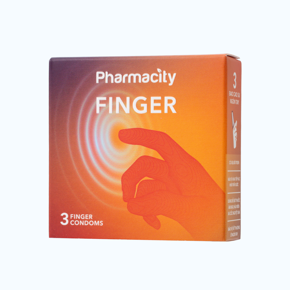 Bao Cao Su Ngón Tay Pharmacity Finger Condom (Hộp 3 cái)