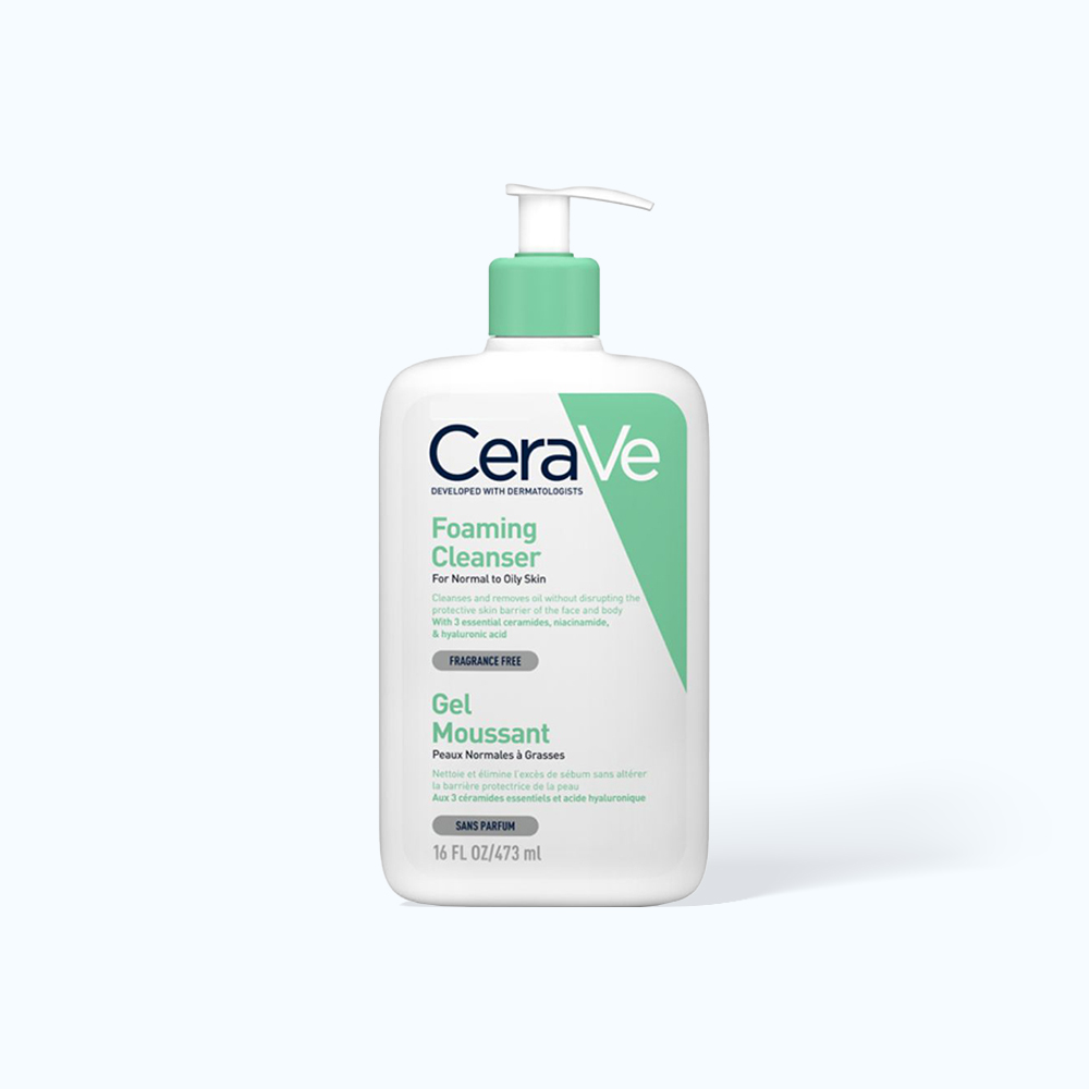 Sữa rửa mặt CeraVe Foaming Cleanser làm sạch sâu dành cho da dầu (473ml)
