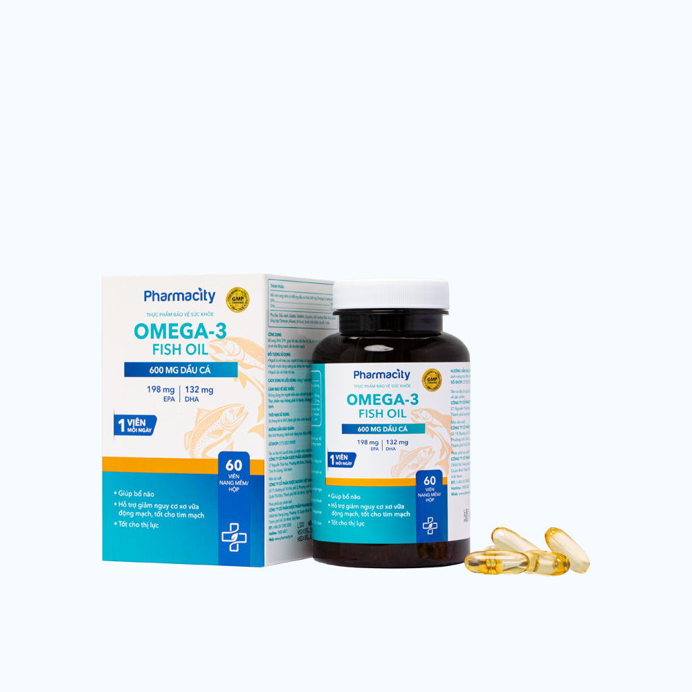 Viên uống Pharmacity Omega – 3 Fish Oil (Chai 60 viên)