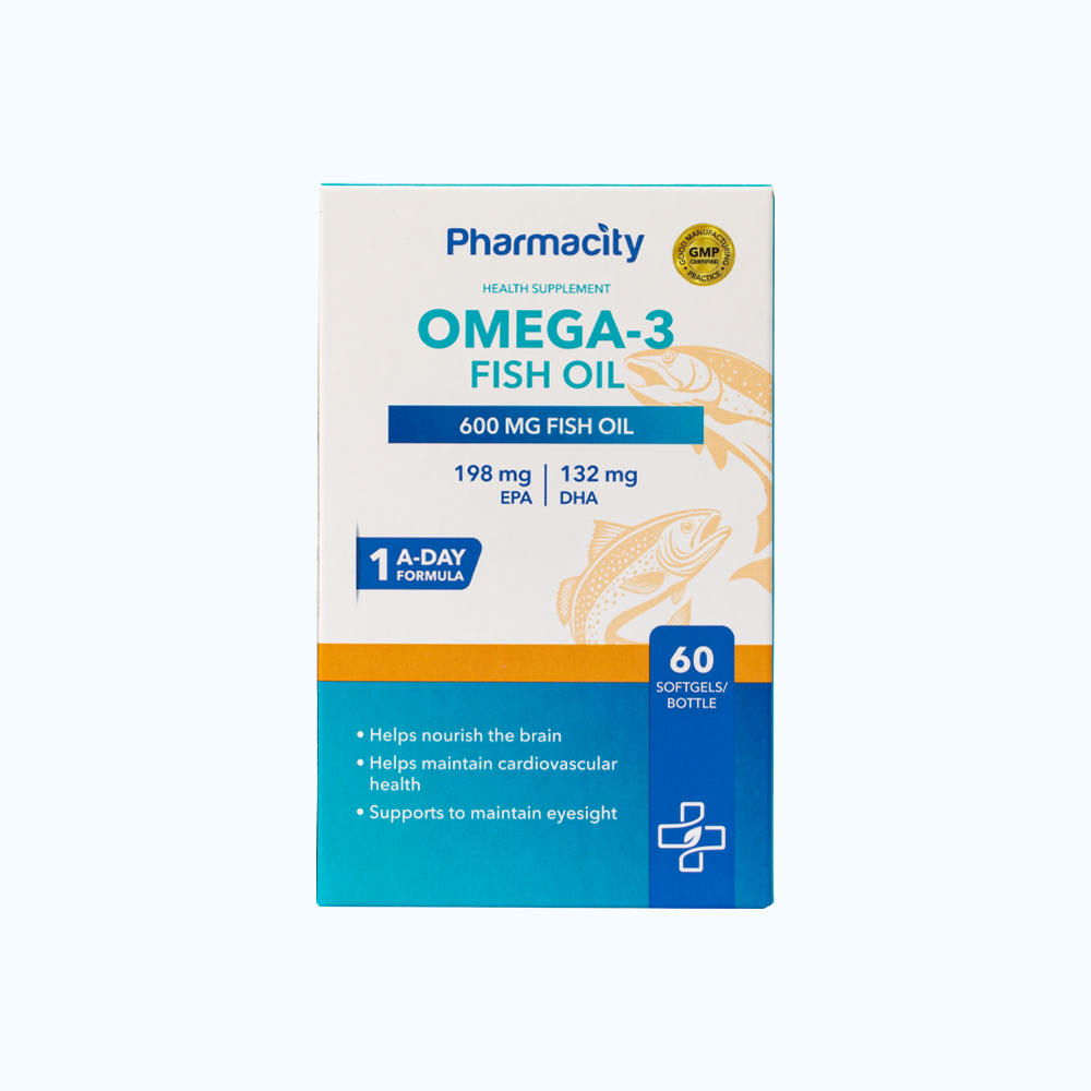 Viên uống Pharmacity Omega – 3 Fish Oil (Chai 60 viên)