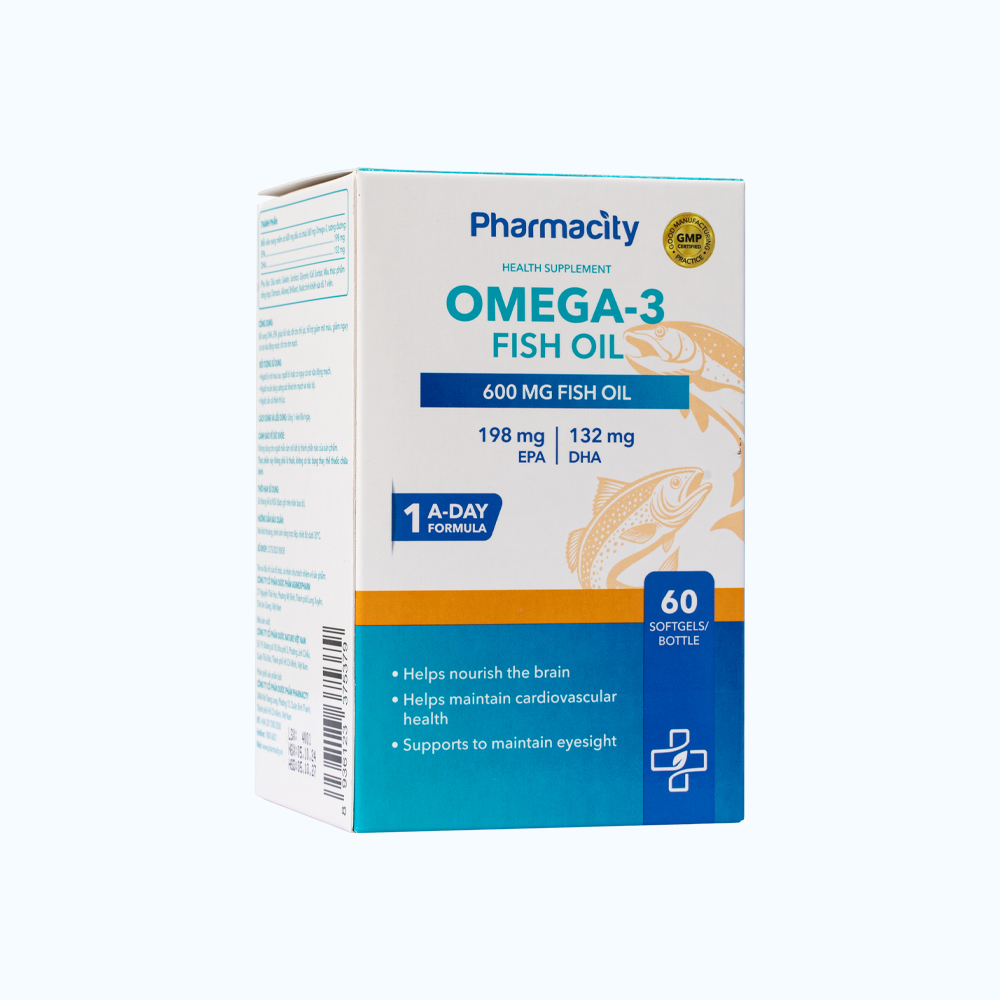 Viên uống Pharmacity Omega – 3 Fish Oil (Chai 60 viên)