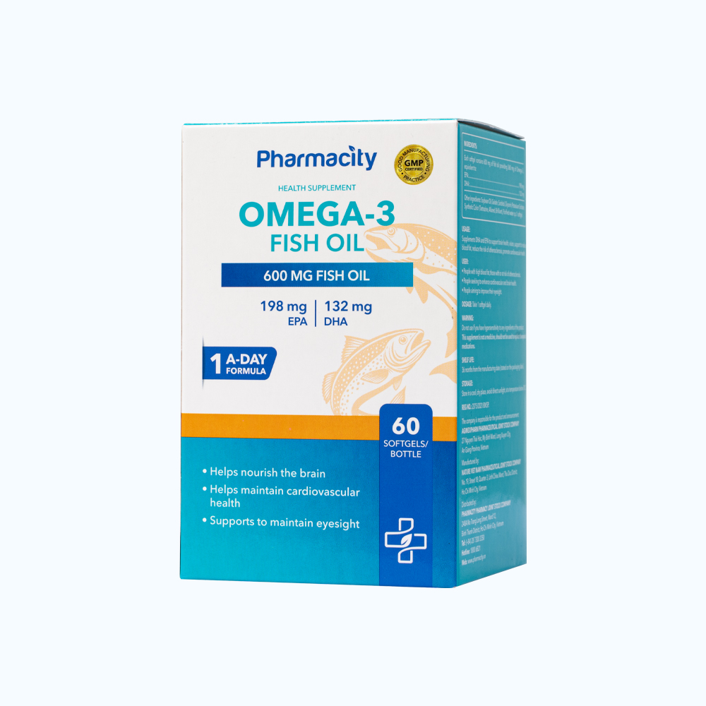 Viên uống Pharmacity Omega – 3 Fish Oil (Chai 60 viên)