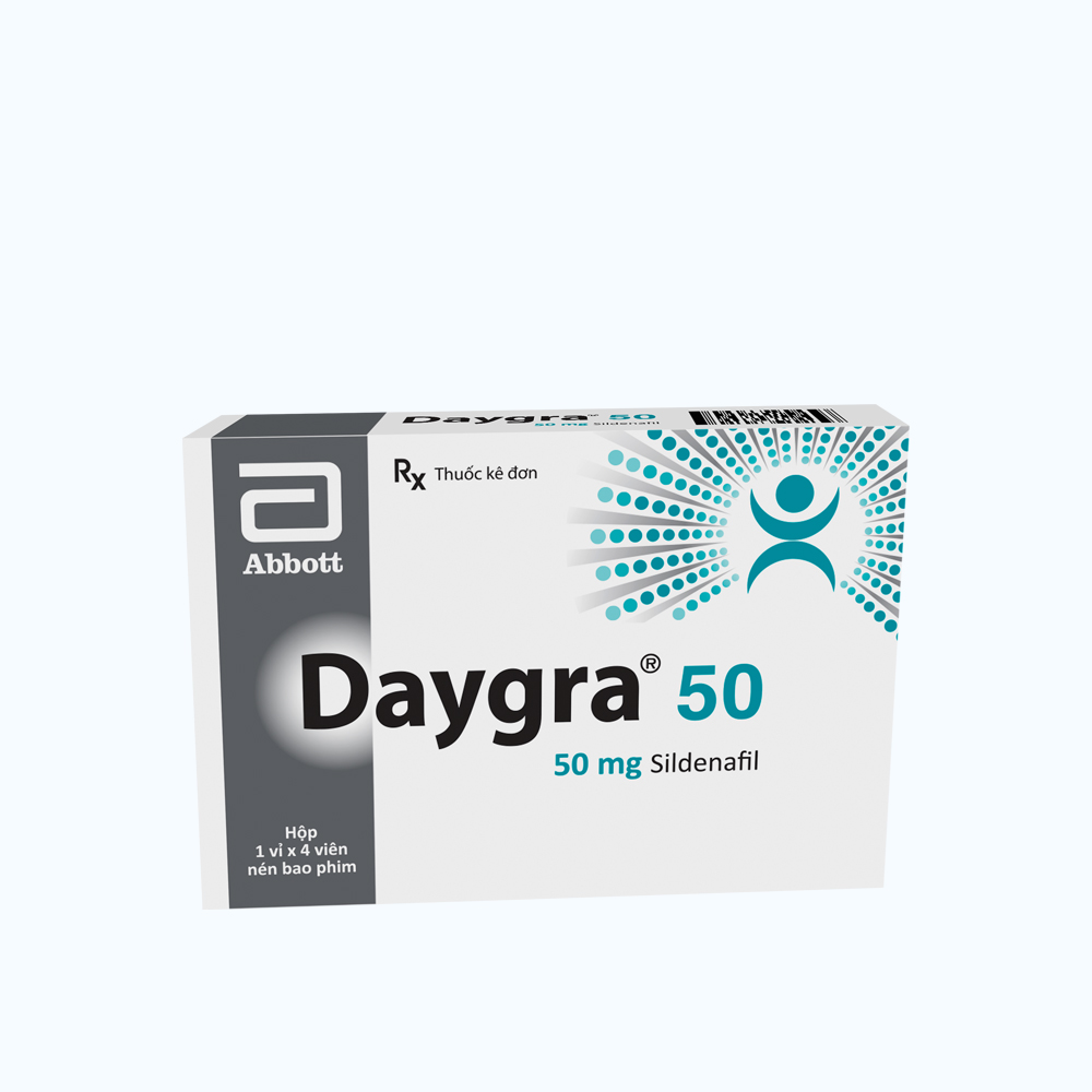 Daygra Thuốc Daygra 50mg điều trị rối loạn cương dương ở nam giới (1 vỉ x 4 viên)