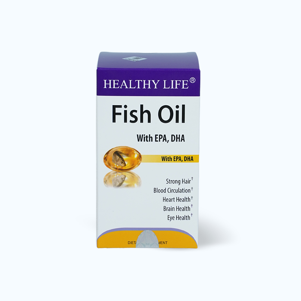 Viên dầu cá Healthy Life Omega 3 hỗ trợ não, mắt và tim mạch (Hộp 100 viên)