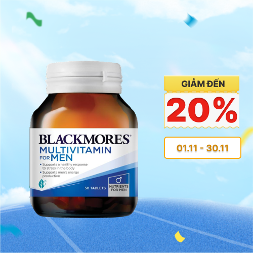 Viên uống Blackmores Multivitamin For Men tăng cường sinh lý nam  (Lọ 50 viên)