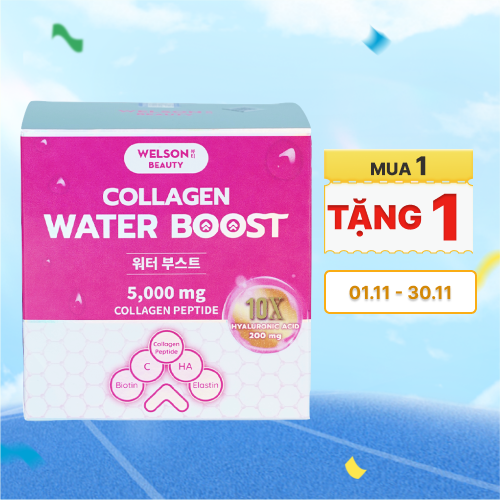 Nước uống Welson Beauty 10x Water Boost hỗ trợ đẹp da (Hộp 6 chai x 50ml)